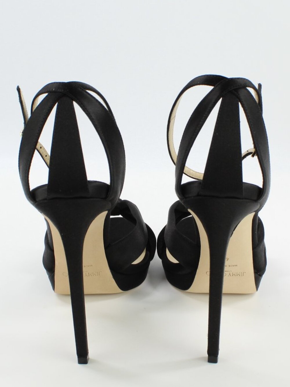 NEW JIMMY CHOO Rosie 120 Knotted Satin Sandals, Black, EUR 41 - Picture 10 of 16
